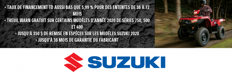 OFFRES SPÉCIALES POUR LES VTT SUZUKI
